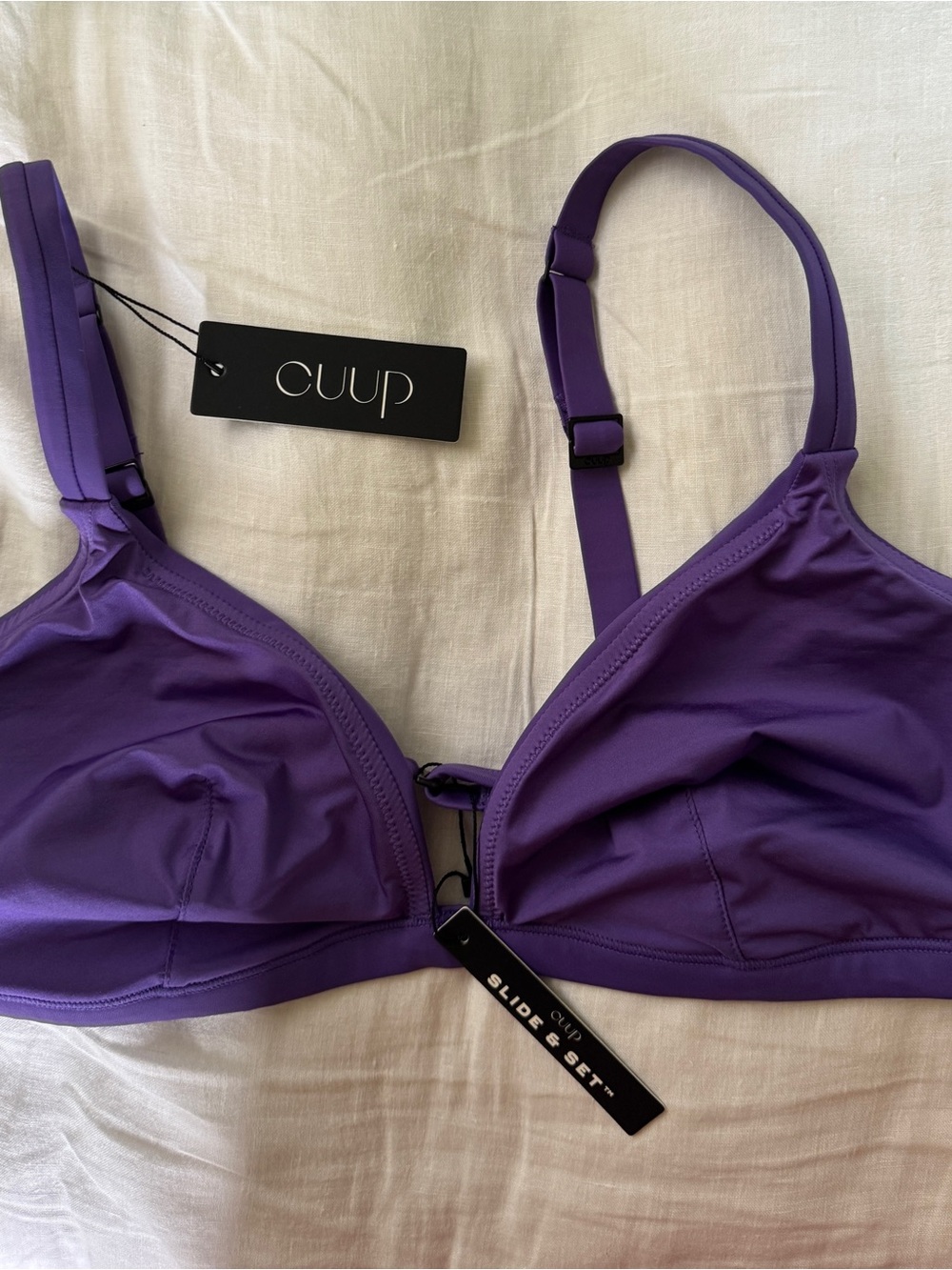 CUUP Purple Wireless Bikini Top Size XL D-E cup